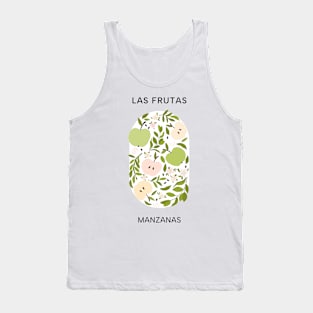 Las Frutas: Manzanas - Fruit and flower market poster with apples, blossoms, and leaves Tank Top